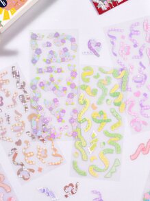 3pcs Ribbon Pattern Random Sticker - Multicolor - View 3