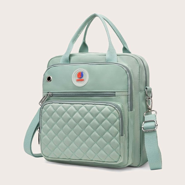 

Minimalist Quilted Functional Backpack, Green