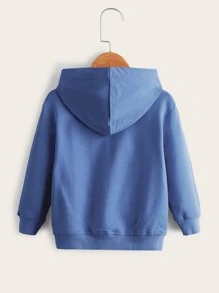 Áo nỉ bé trai Hoạt hình Lá thư Giải trí - Màu xanh lam - Xem 2