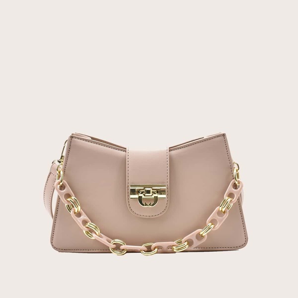 

Minimalist Chain Shoulder Bag, Beige
