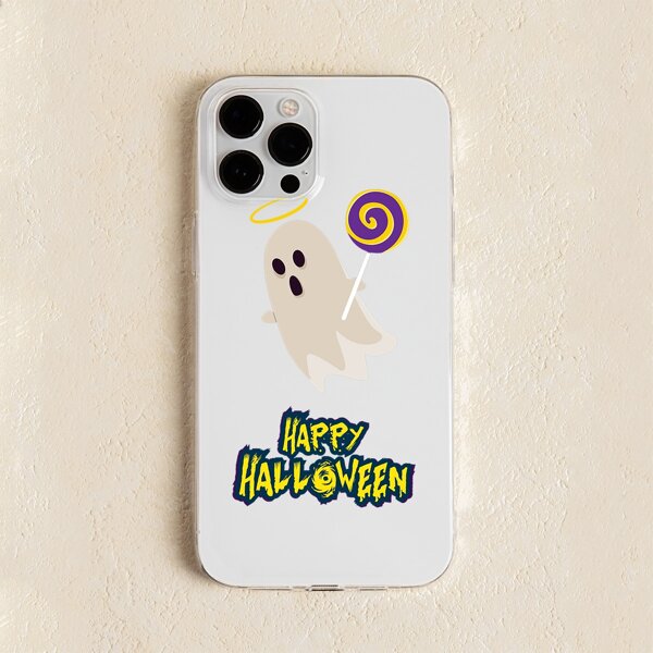 

Halloween Graphic Clear Phone Case, Multicolor