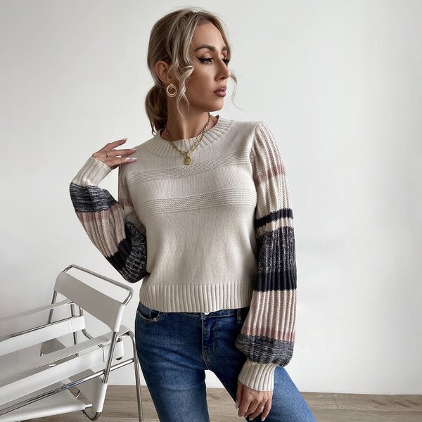 

Striped Bishop Sleeve Sweater, Multicolor