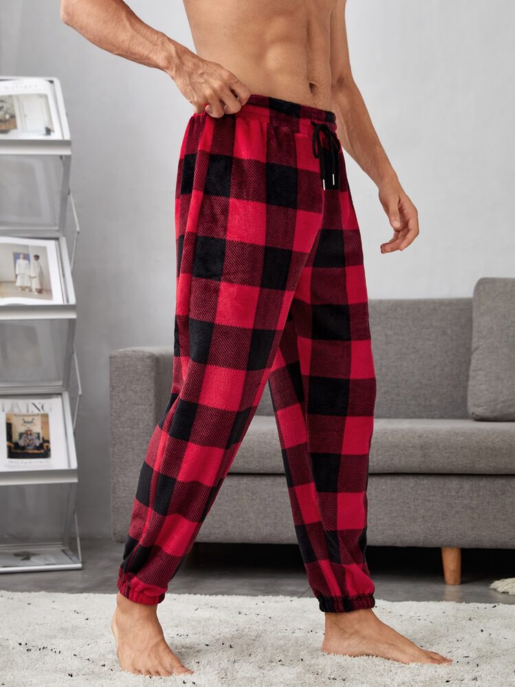 Hanes Pyjama tissé uni pour homme, Rouge à carreaux, 4XL