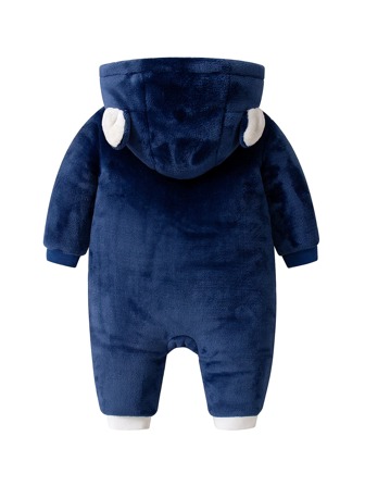 Babypojkejumpsuit, höst- och vinternytt flanelltyg, varm babypojkejumpsuit för utomhusresor
