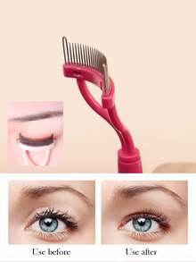 1pc Foldable Eyelash Brush - Hot Pink - View 3