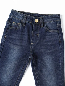 Bebé Jeans con bolsillo oblicuo - Azul lavado oscuro - Ver 3