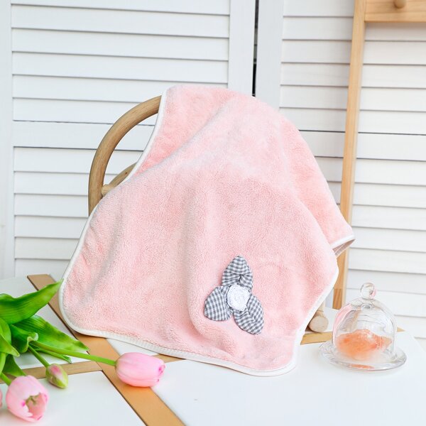 

1pc Flower Decor Towel, Pink