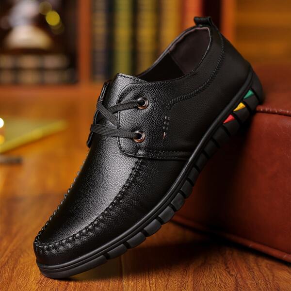 

Men Stitch Detail Dress Shoes, Black
