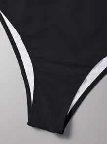 Swim Vcay Summer Beach 3packs Solid Underwire High Waisted Bikini & Beach Skirt - Black - View 6