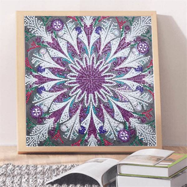 

Mandala Pattern DIY Diamond Painting Without Frame, Multicolor