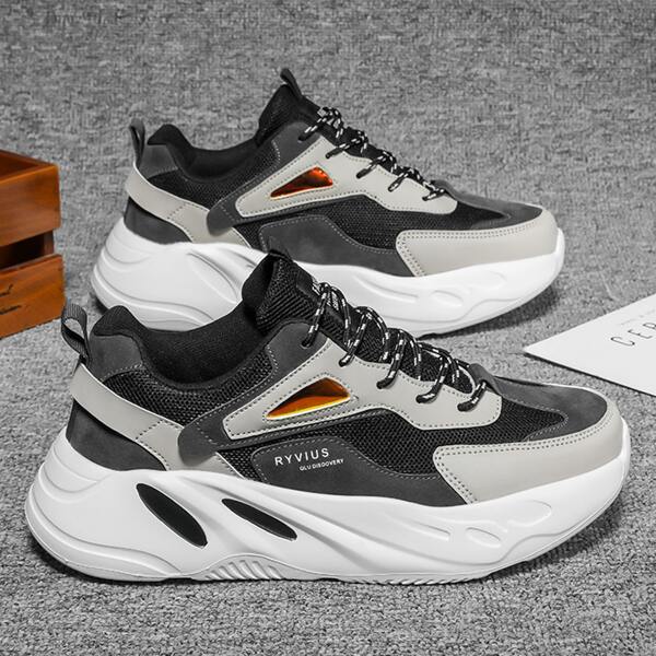 

Men Colorblock Lace-up Front Chunky Sneakers, Multicolor