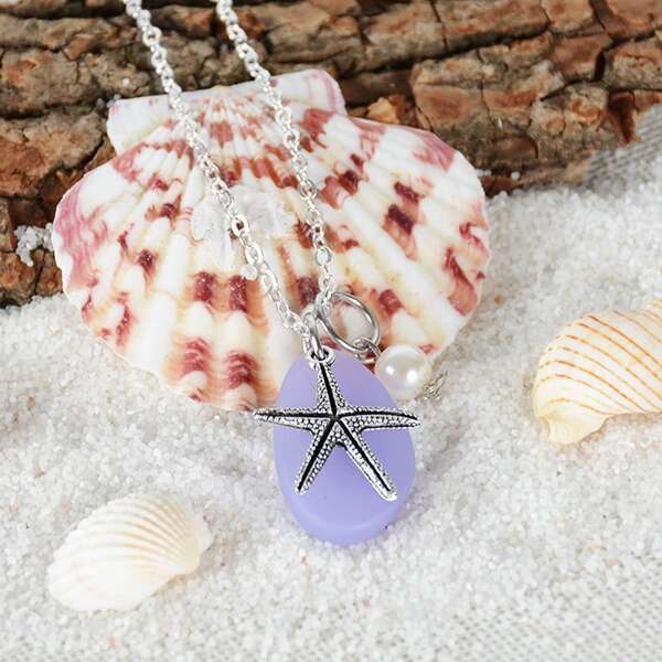 

Starfish Pendant Necklace, Multicolor