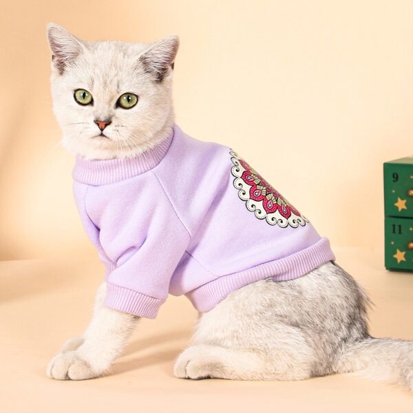 

Mandala Print Pet Sweatshirt, Multicolor