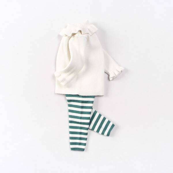 

Baby Striped Pattern Knit Pants, Green