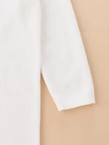 Toddler Girls Cold Shoulder Jumper Dress - White - View 3