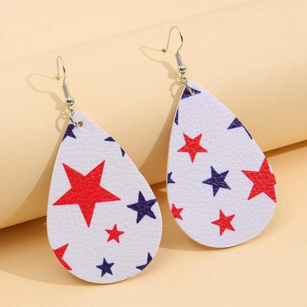 

Star Pattern Water-drop Earrings, Multicolor