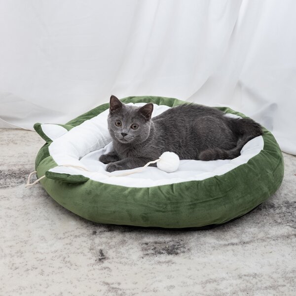 

1pc Ear Design Pet Bed, Army green