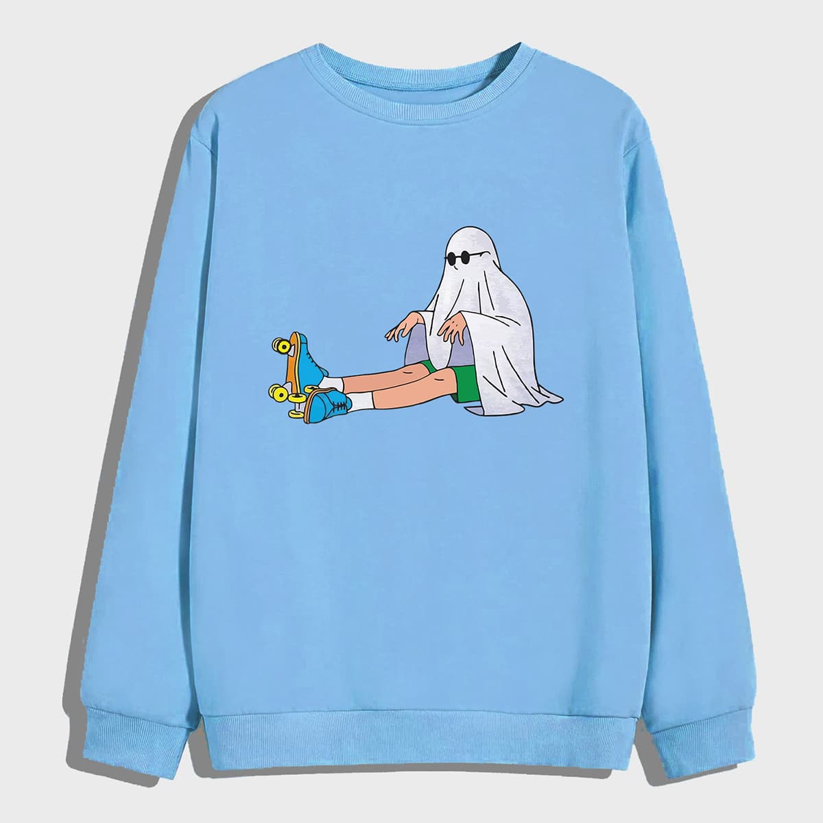 

Guys Cartoon Graphic Sweatshirt, Baby blue
