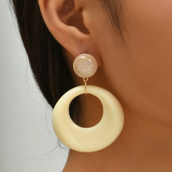 

Hollow Out Drop Earrings, Multicolor