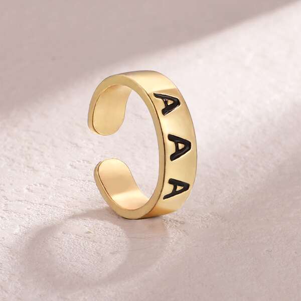 

Letter Graphic Cuff Ring, Multicolor