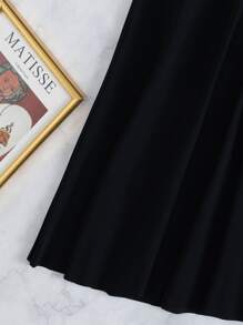 SHEIN Swim Summer Beach Colorblock Tankini Set Stitched Detail Swim Dress With Boxer Shorts 2 Piece Bathing Suit Short Dresses - Black - View 4