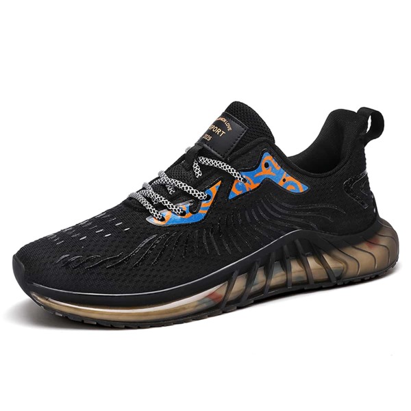 

Men Colorblock Lace-up Front Hollow Out Sneakers, Black