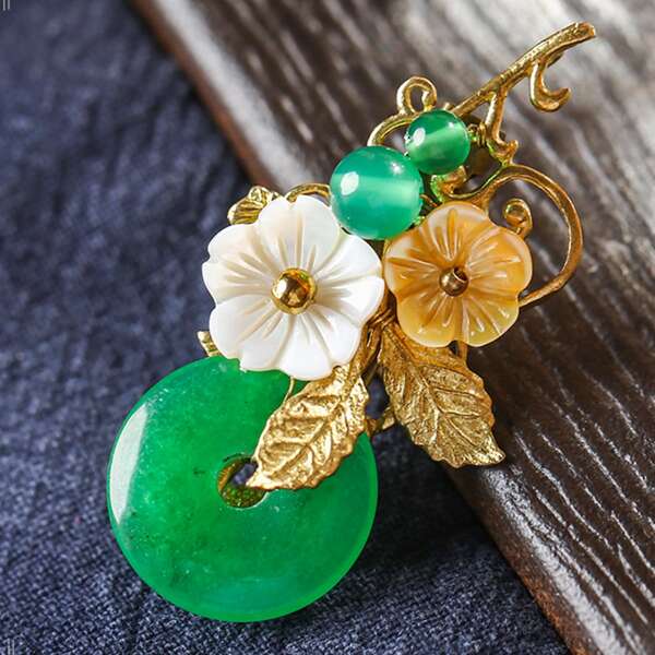 

Flower Decor Brooch, Multicolor