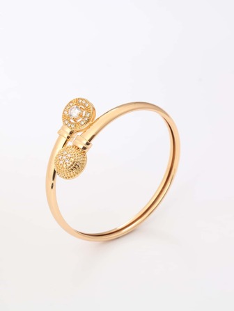 方晶鋯石裝飾開口手鐲