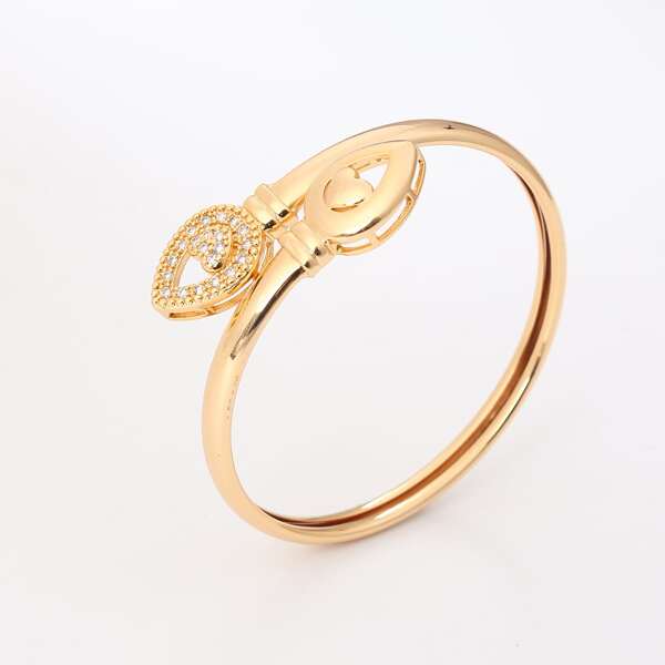 

Zircon Decor Bangle, Gold