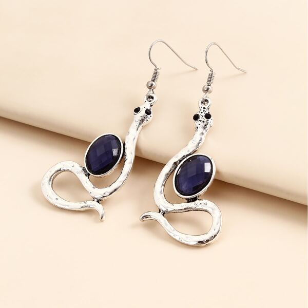 

Snake Drop Earrings, Silver
