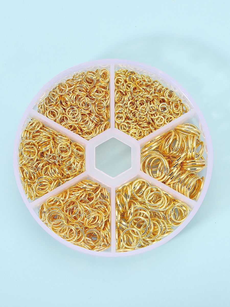 1box Open Jump Rings Split Rings Jewelry Making Kit For DIY Jewelry Making Accessories Supplies - Yellow Gold - View 1