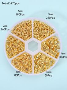 1box Open Jump Rings Split Rings Jewelry Making Kit For DIY Jewelry Making Accessories Supplies - Yellow Gold - View 2