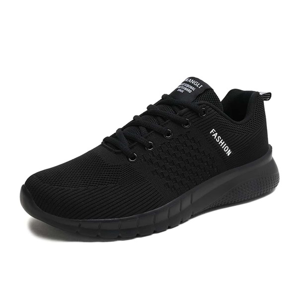 

Men Letter Detail Lace-up Front Hollow Out Sneakers, Black
