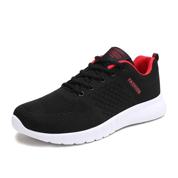 

Men Minimalist Lace-up Front Hollow Out Sneakers, Black and white