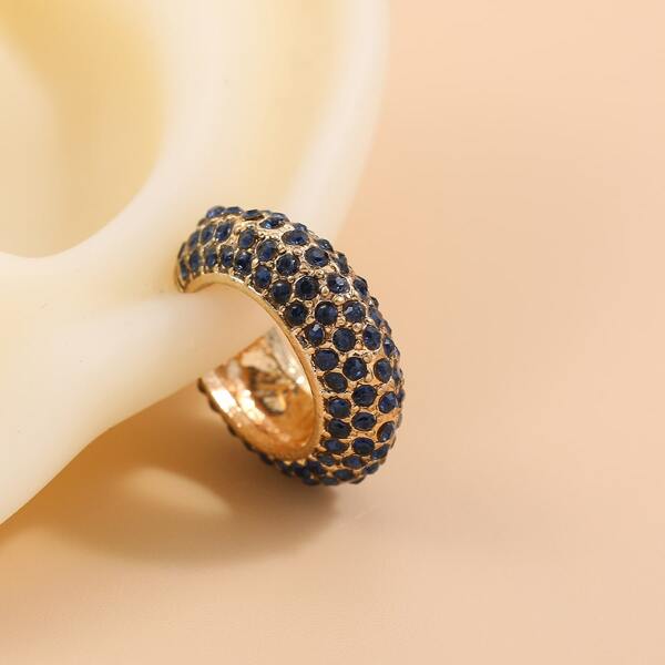 

1pc Zircon Decor Ear Cuff, Blue