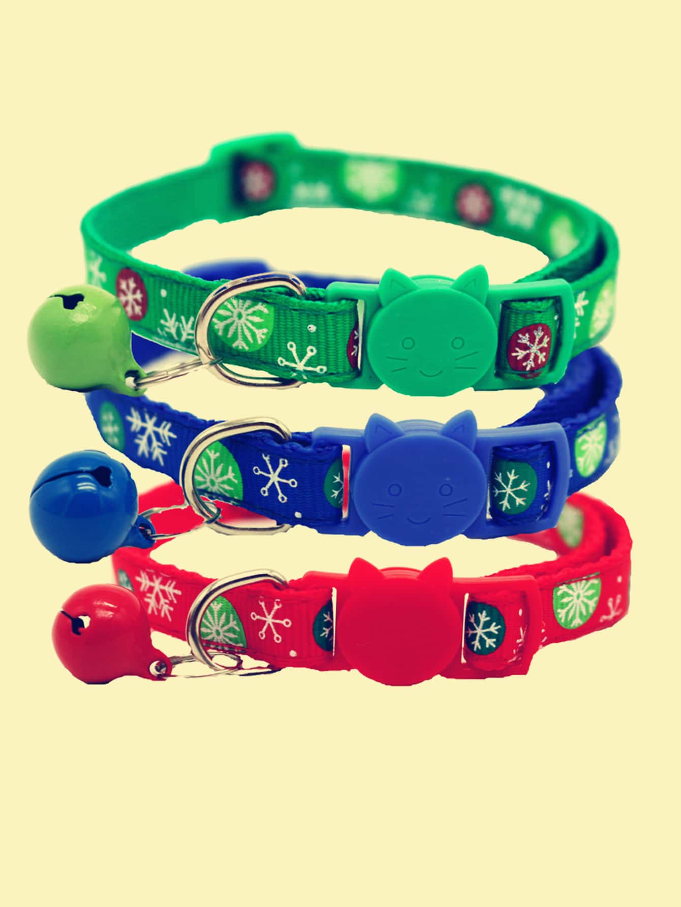 3pcs Christmas Themed Pet Collars - Multicolor - View 1