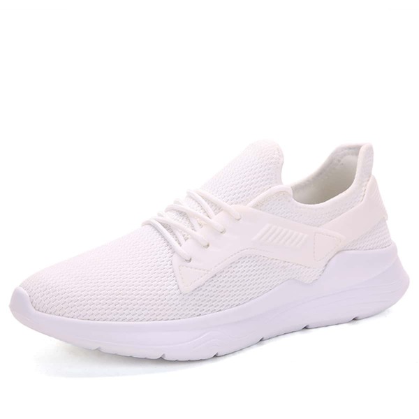 

Men Lace-up Front Knit Sneakers, White