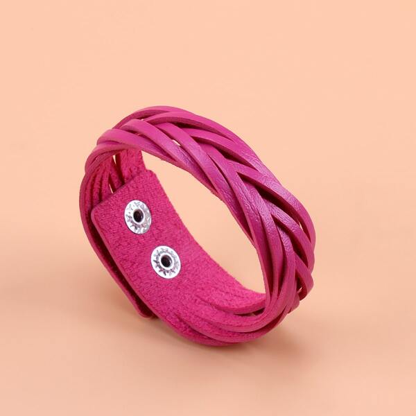 

PU Leather Bracelet, Hot pink