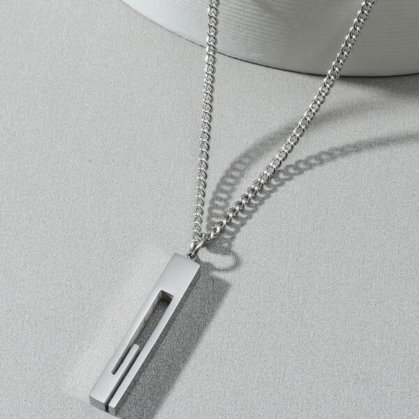 

Men Geometric Charm Necklace, Silver