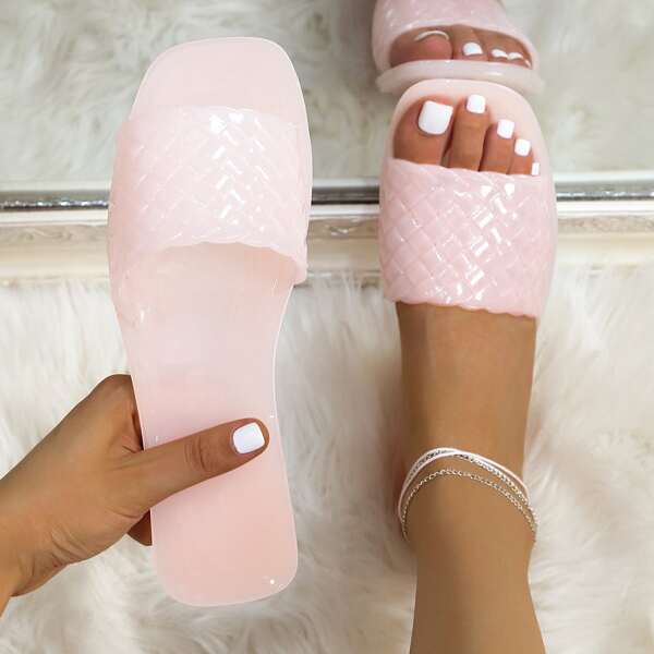 

Minimalist Textured Slides, Baby pink