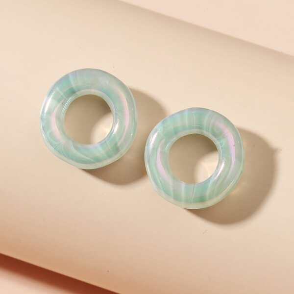 

Ring Decor Stud Earrings, Green