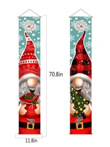 2件聖誕卡通圖案門橫幅