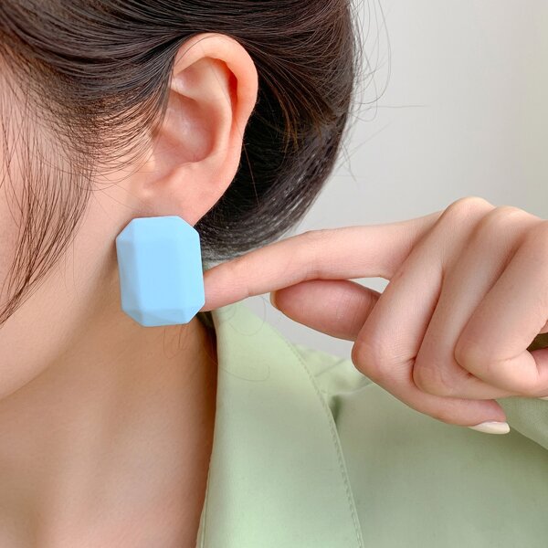 

Solid Geometric Earrings, Royal blue
