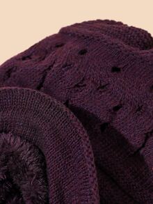 Mũ len , Ấm áp Và Thích hợp Đối với phụ nữ Đến Sử dụng In Mùa Đông - Màu tím - Xem 4