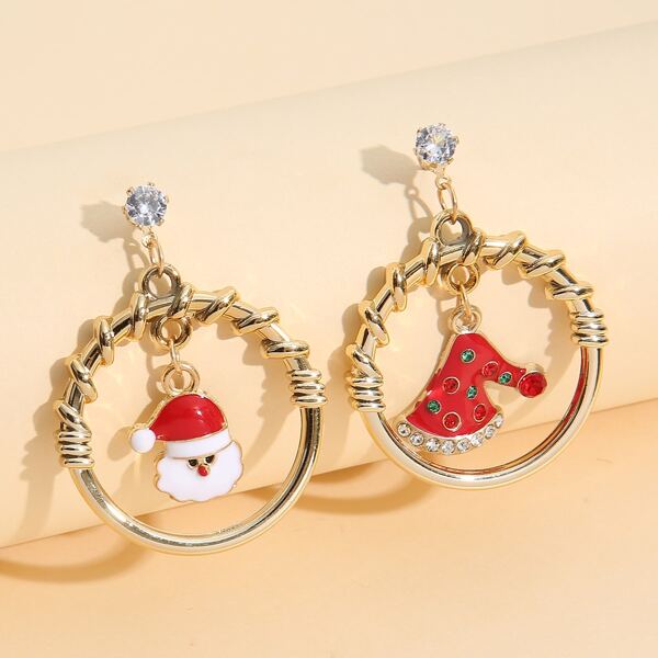 

Christmas Hat Decor Drop Earrings, Multicolor