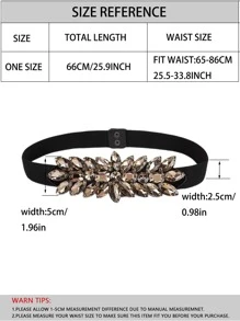 Rhinestone Decor Corset Belt - Black - View 3