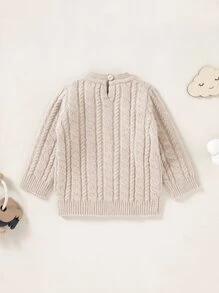 Jersey De Punto De Ochos Para Bebé Niño - Albaricoque - Ver 2