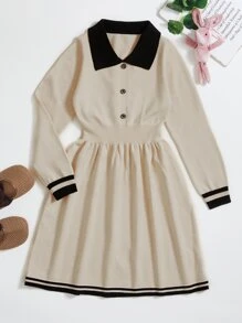 SHEIN Tween Girls' Turtleneck Sweater Dress