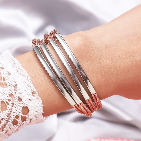 

Metal Decor Layered Bracelet, Champagne