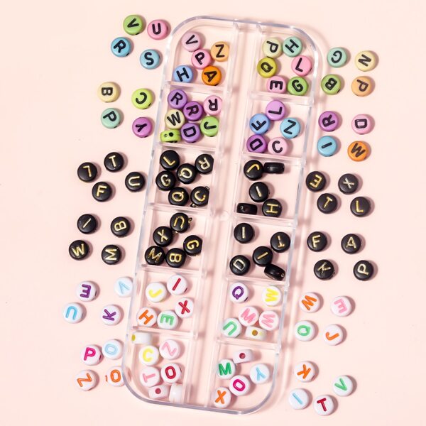 

1box Round Letter Graphic Nail Art Decoration, Multicolor